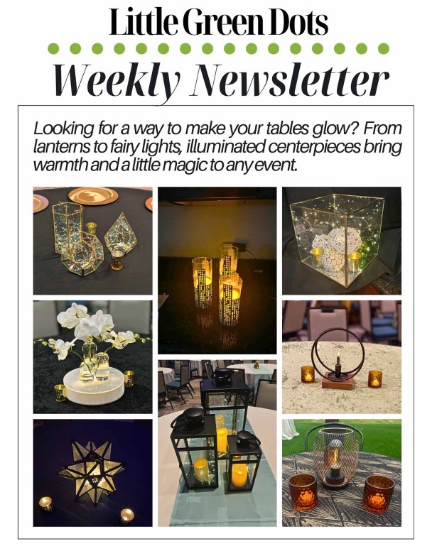 Looking for a way to make your tables glow? From lanterns to fairy lights, illuminated centerpieces bring warmth and a little magic to any event.