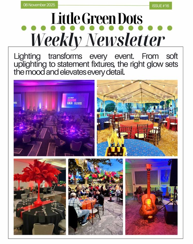 Lighting transforms every event. From soft uplighting to statement fixtures, the right glow sets the mood and elevates every detail.