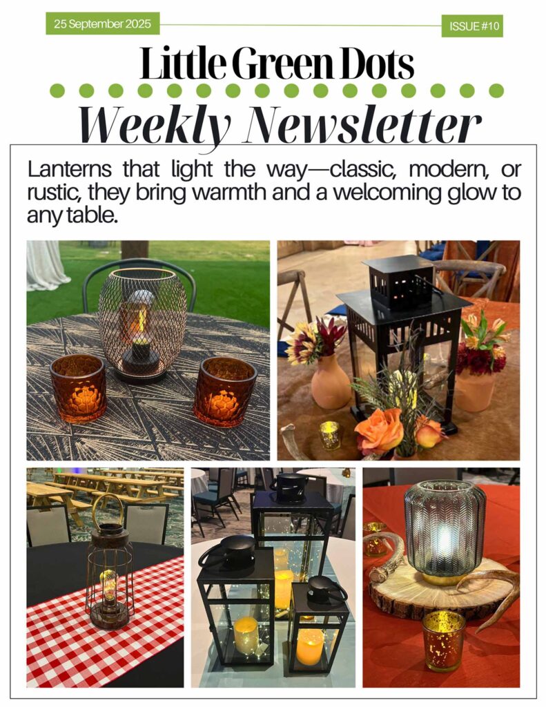 Lanterns that light the way. Classic, modern, or rustic, they bring wamrth and a welcoming glow to any table.