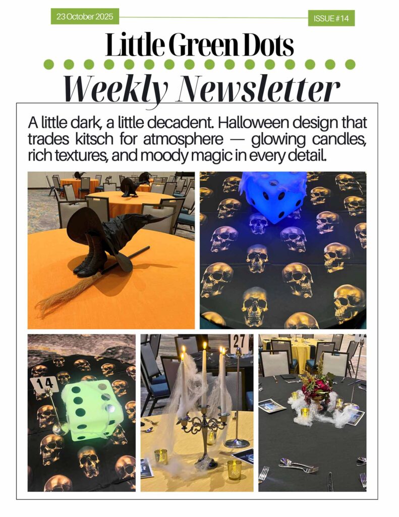 A little dark, a little decadent. Halloween design that trades kitsch for atmosphere. Glowing candles, rich textures, and moody magic in every detail.