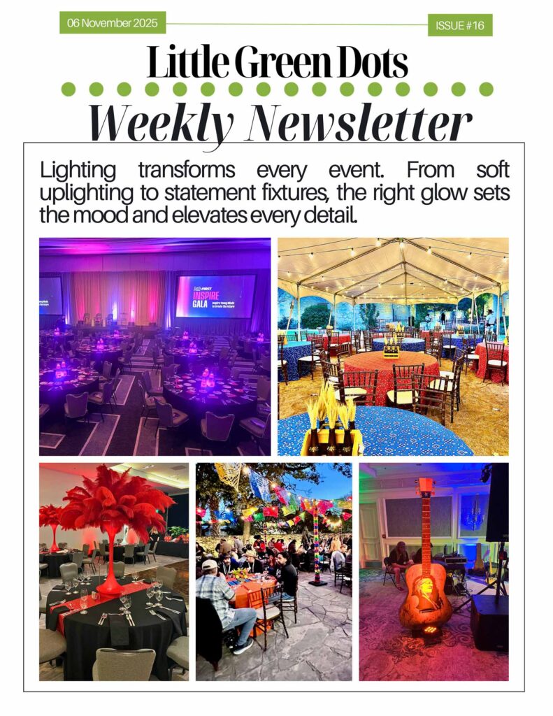 Lighting transforms every event. From soft uplighting to statement fixtures, the right glow sets the mood and elevates every detail.