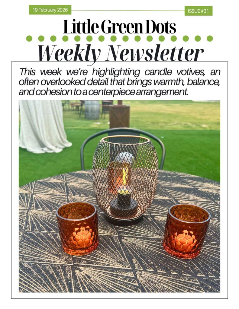 This week we're highlighting candle votives, an often overlooked detail that brings warmth, balance, and cohesion to a centerpiece arrangement.